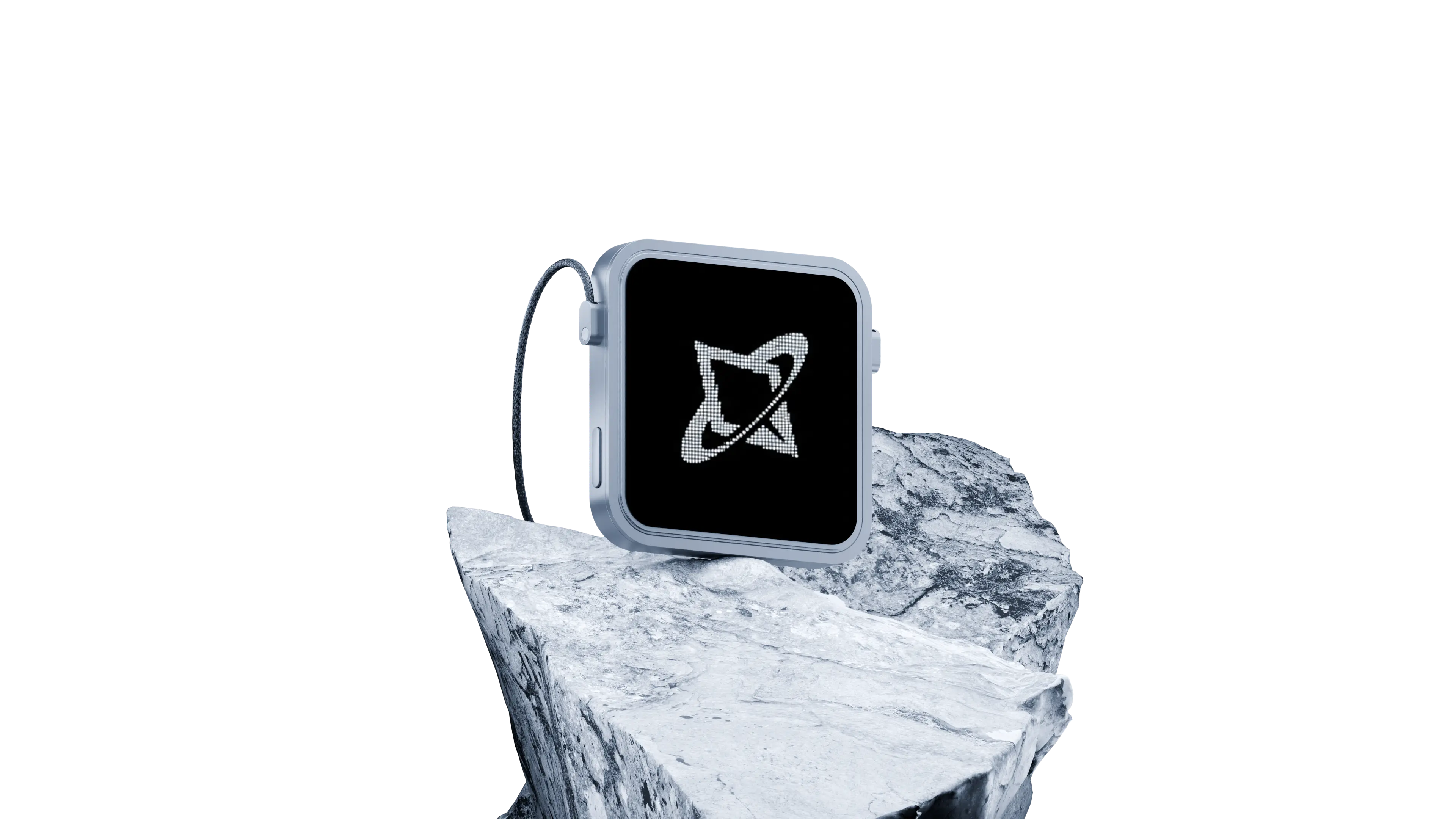 Somatic VR Tracker on a rock